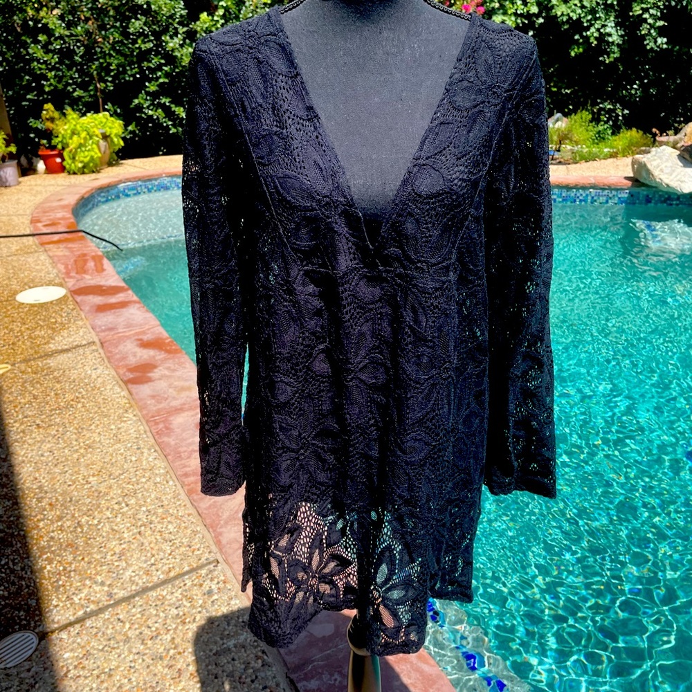 Black, Swim Cover-up, size L